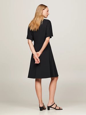 Interlock Modal šaty – Tommy Hilfiger, Černá barva Ženy