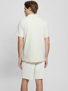 Luxusní Imperial Textured Knit košile, Krémová barva, S, M, L, XL