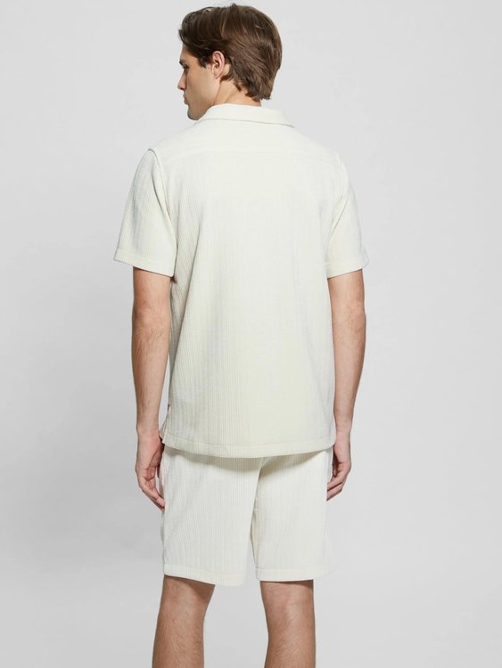 Luxusní Imperial Textured Knit košile, Krémová barva, S, M, L, XL