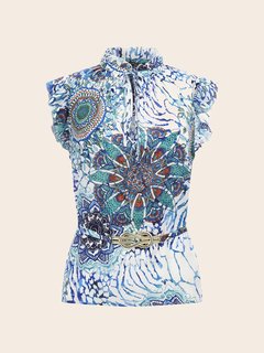 Mina košile Modrá, Multi barva Ženy