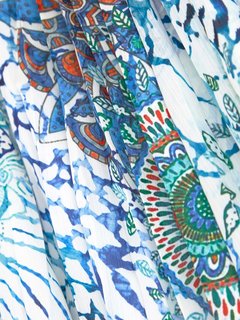 Luxusní Mina Long šaty, Modrá, Multi barva, 40, 42