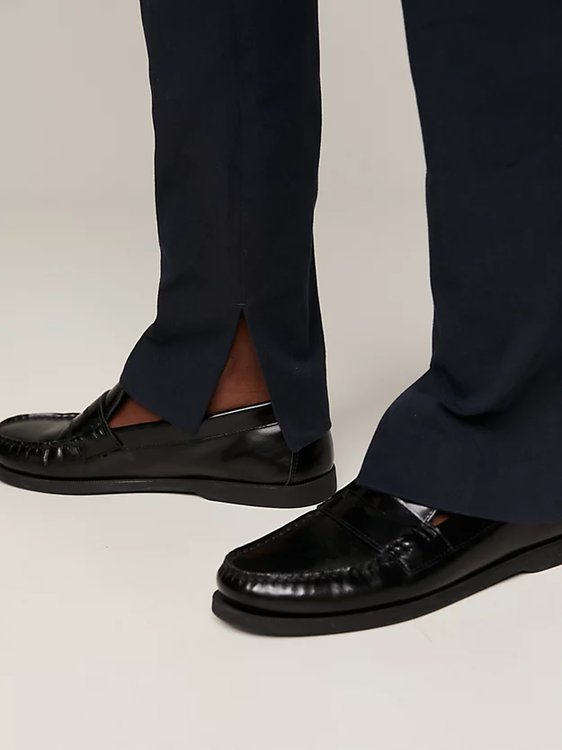 Slim Cotton Gabardine kalhoty Černá barva Ženy