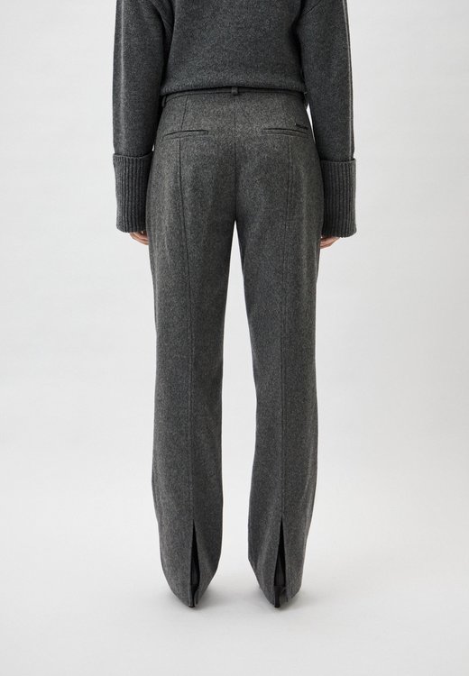 Flannel Wool Slim kalhoty – Calvin Klein, Béžová barva Ženy