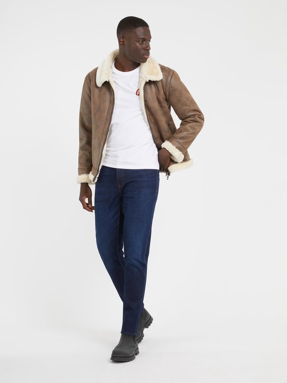 Módní Shearling Aviator bunda, Hnědá barva, 2023