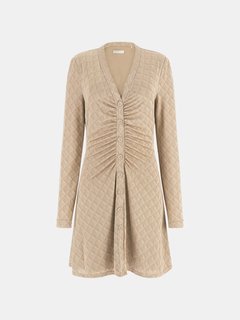 Crystal šaty Béžová barva Ženy