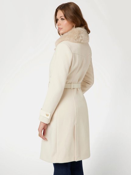 Módní Amelia Double Breast Belt kabát, Krémová barva, 2024