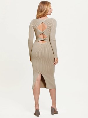 Midi šaty – Guess, Béžová barva Ženy