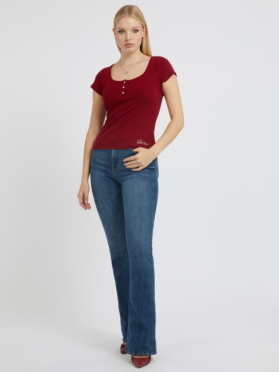 Módní Karlee top, Červená barva, 2023