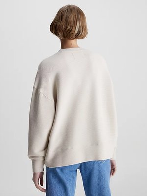 Ottoman mikina – Calvin Klein Jeans, Krémová barva Ženy