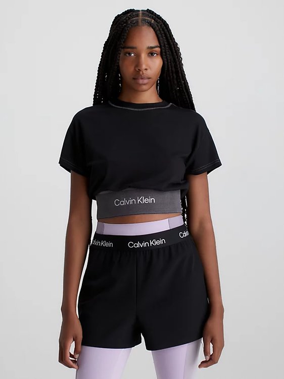 Calvin Klein Performance – Cropped Gym triko, Černá barva