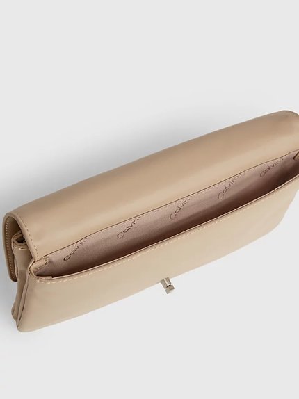 Módní Lock Double kabelka, Béžová, Krémová barva, 2024