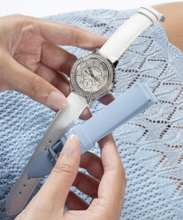 Crown Jewel hodinky Bílá, Modrá, Stříbrná barva Ženy