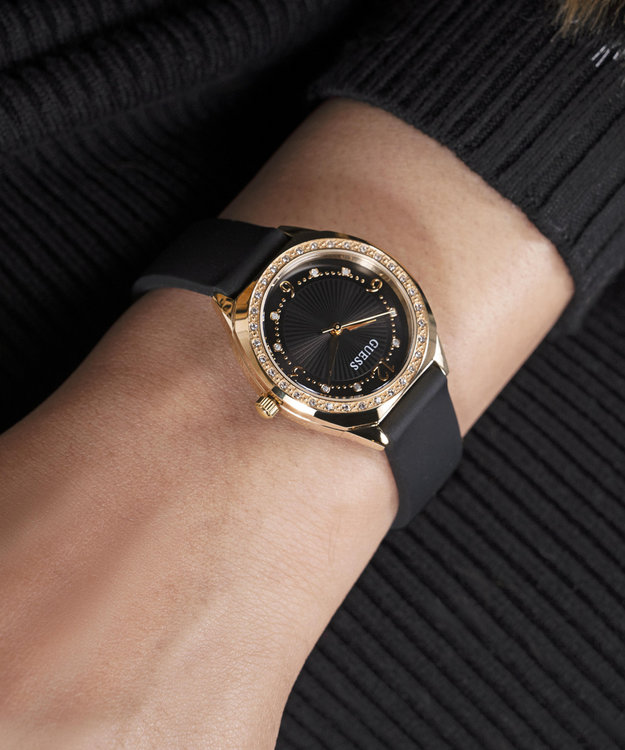 GUESS, Černá, Zlatá barva Charlotte hodinky