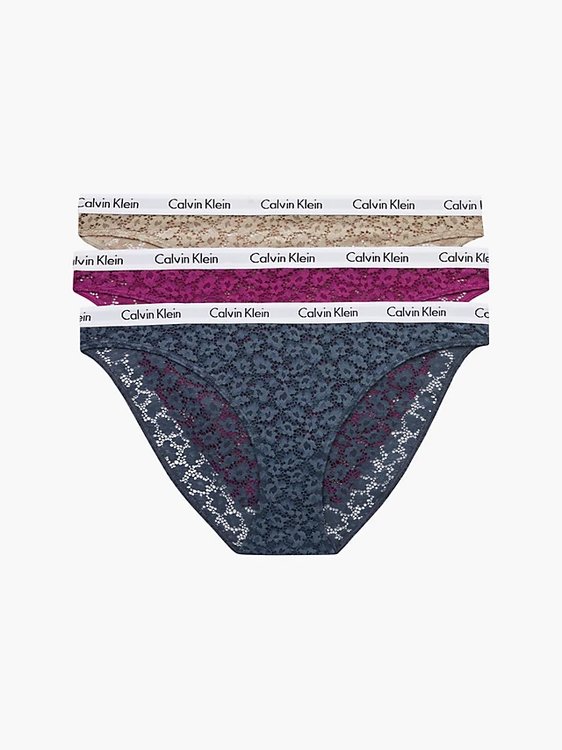 Calvin Klein Underwear – Carousel bikiny 3ks, Béžová, Modrá, Růžová barva