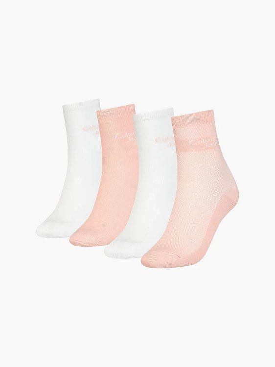 Calvin Klein Jeans – Crew ponožky 4ks, Bílá, Růžová barva