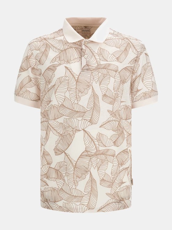 Luxusní Leaves Polo triko, Béžová barva, XL