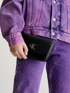 Luxusní Minimal Monogram crossbody, Černá barva, OS