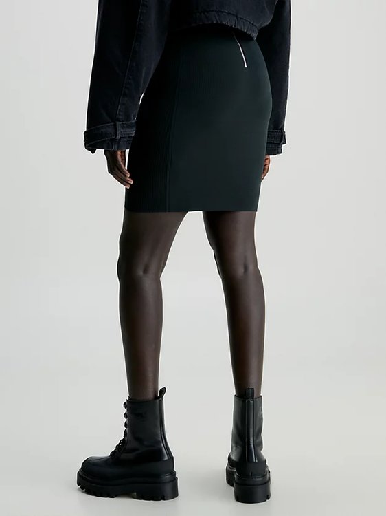 Back Zip Knitted sukně – Calvin Klein Jeans, Černá barva Ženy