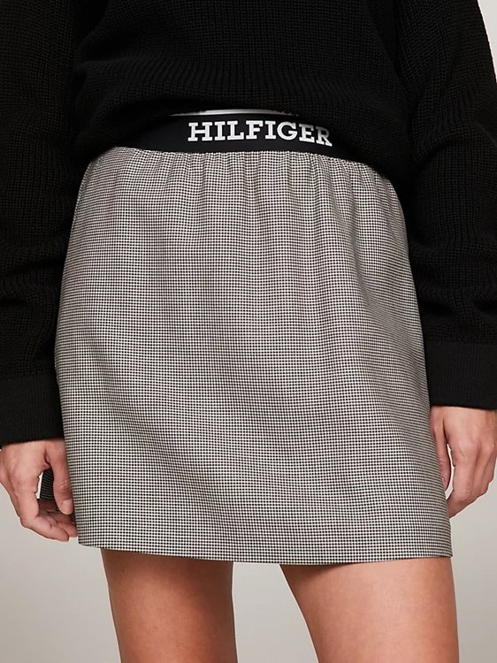 Tommy Hilfiger – Elasticated Short sukně, Černá, Šedá barva