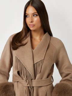 Luxusní Liliana kabát, Hnědá barva, 38, 40, 42, 44