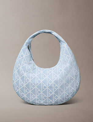 Denim hobo kabelka – Calvin Klein Jeans, Modrá barva Ženy