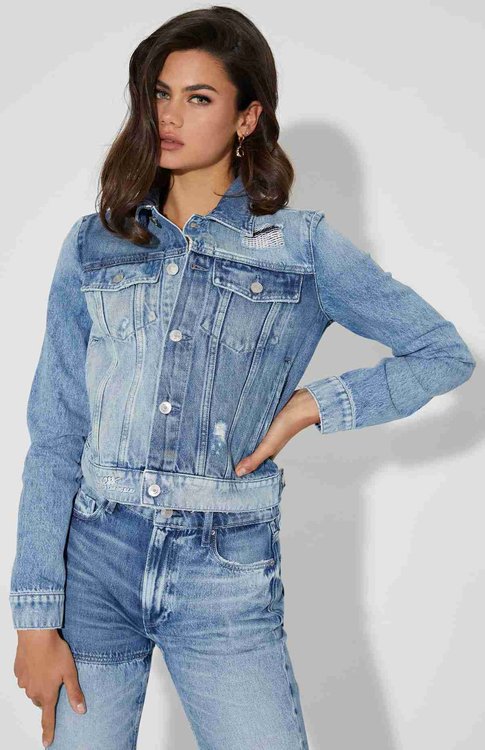 Luxusní Delya denim bunda, Modrá barva, XS, S, M, L, XL 2