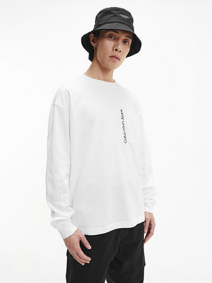 Calvin Klein Jeans – Seasonal instit tričko, Bílá barva