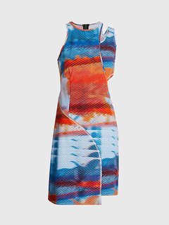 Wrapping šaty Modrá, Oranžová barva Ženy