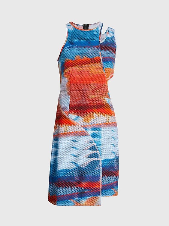 Wrapping šaty Modrá, Oranžová barva Ženy