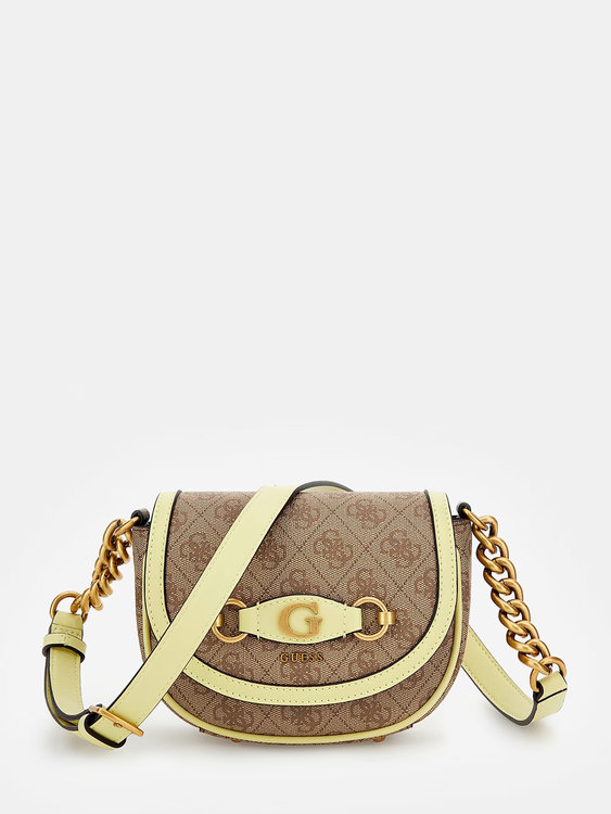 GUESS – Izzy crossbody, Hnědá, Žlutá barva