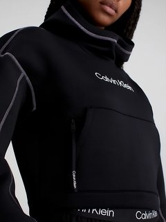 Luxusní Cropped Logo mikina, Černá barva, XS, S, M