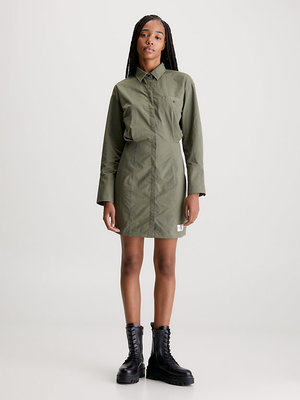 Calvin Klein Jeans – Soft Touch Shirt šaty, Zelená barva