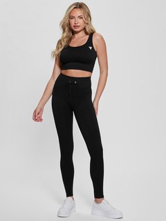 Luxusní Ribbed Seamless legíny, Černá barva, XS/