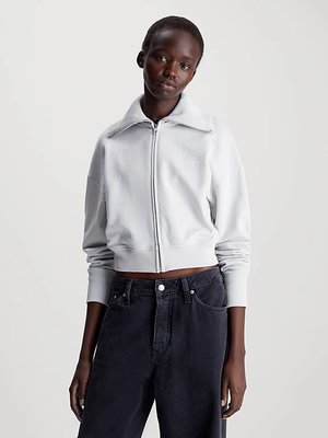 Calvin Klein Jeans – Diffused Monologo mikina, Šedá barva