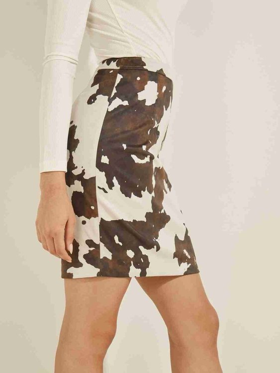 Módní Lilli sukně, Bílá, Hnědá barva, 2022 1