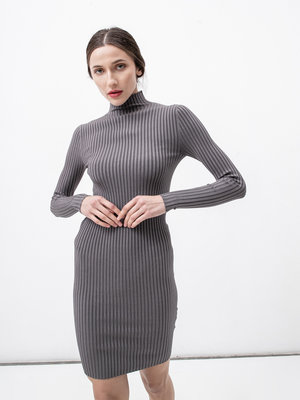 Calvin Klein Jeans – Metallic šaty, Šedá barva