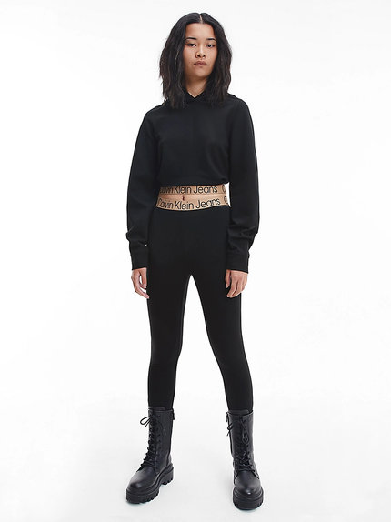 Módní Logo elastic legíny, Černá barva, 2022