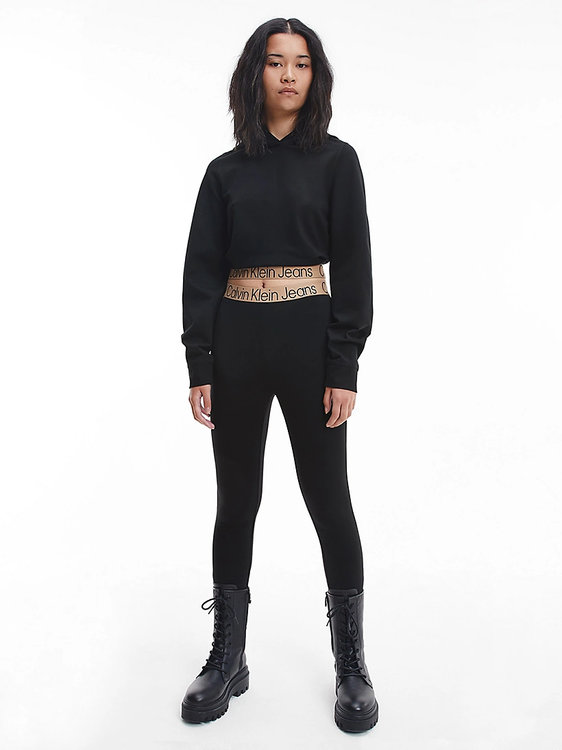 Módní Logo elastic legíny, Černá barva, 2022