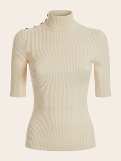 Flora svetrový top Bílá, Krémová barva Ženy