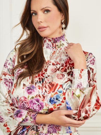 Módní Clelia šaty, Béžová, Multi barva, 2023