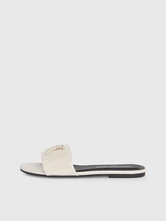 Calvin Klein Jeans, Krémová, Růžová barva Flat Slide pantofle