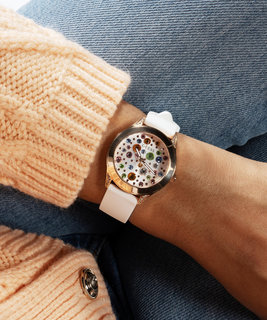 Bílá, Růžové zlato barva, Mini Wonderlust hodinky