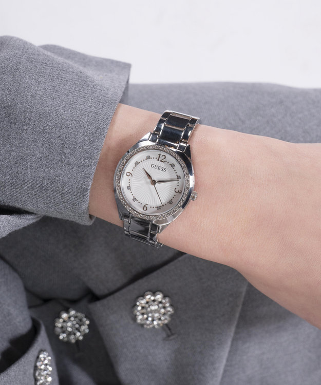 GUESS, Stříbrná barva Charlotte hodinky