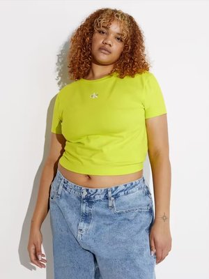 Calvin Klein Jeans – Monologo Baby triko, Žlutá barva