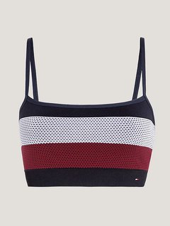 Low Textured Bra top Červená, Navy barva Ženy
