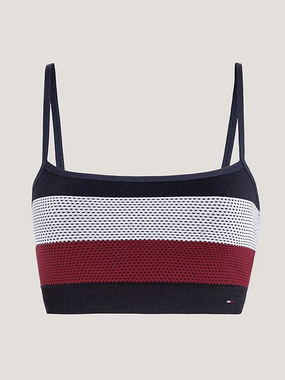 Low Textured Bra top Červená, Navy barva Ženy