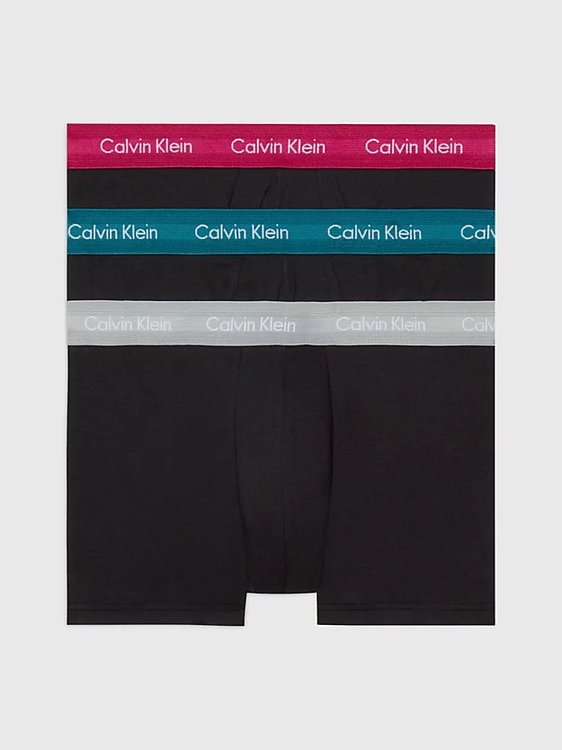 Calvin Klein Underwear – Cotton Stretch boxery 3ks, Růžová, Šedá, Zelená barva