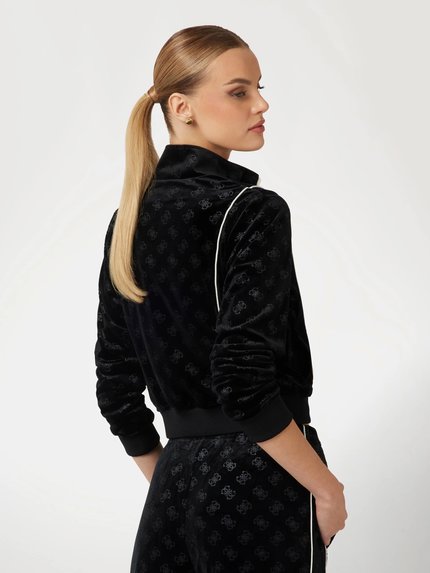 Módní Krissy mikina na zip, Černá barva, 2024