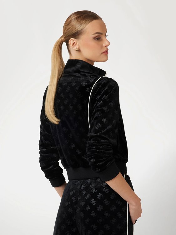 Módní Krissy mikina na zip, Černá barva, 2024