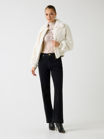 Módní Maya kožich, Bílá barva, 2025